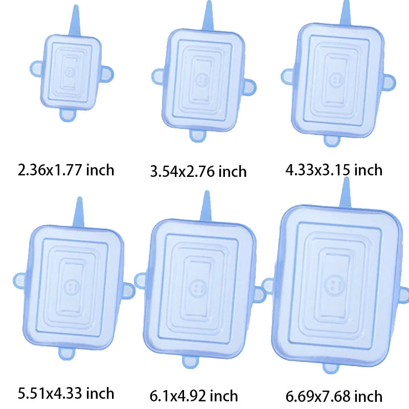 6Pcs Reusable Silicone Food Cover Lid Set