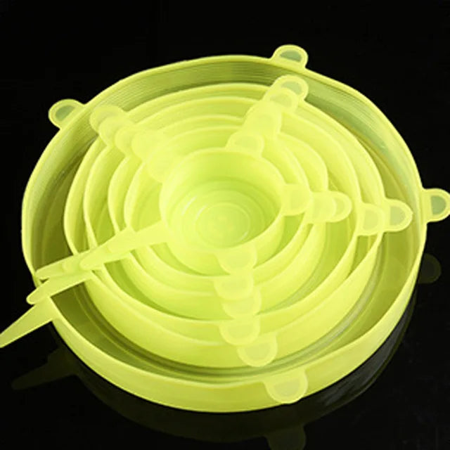 6Pcs Reusable Silicone Food Cover Lid Set