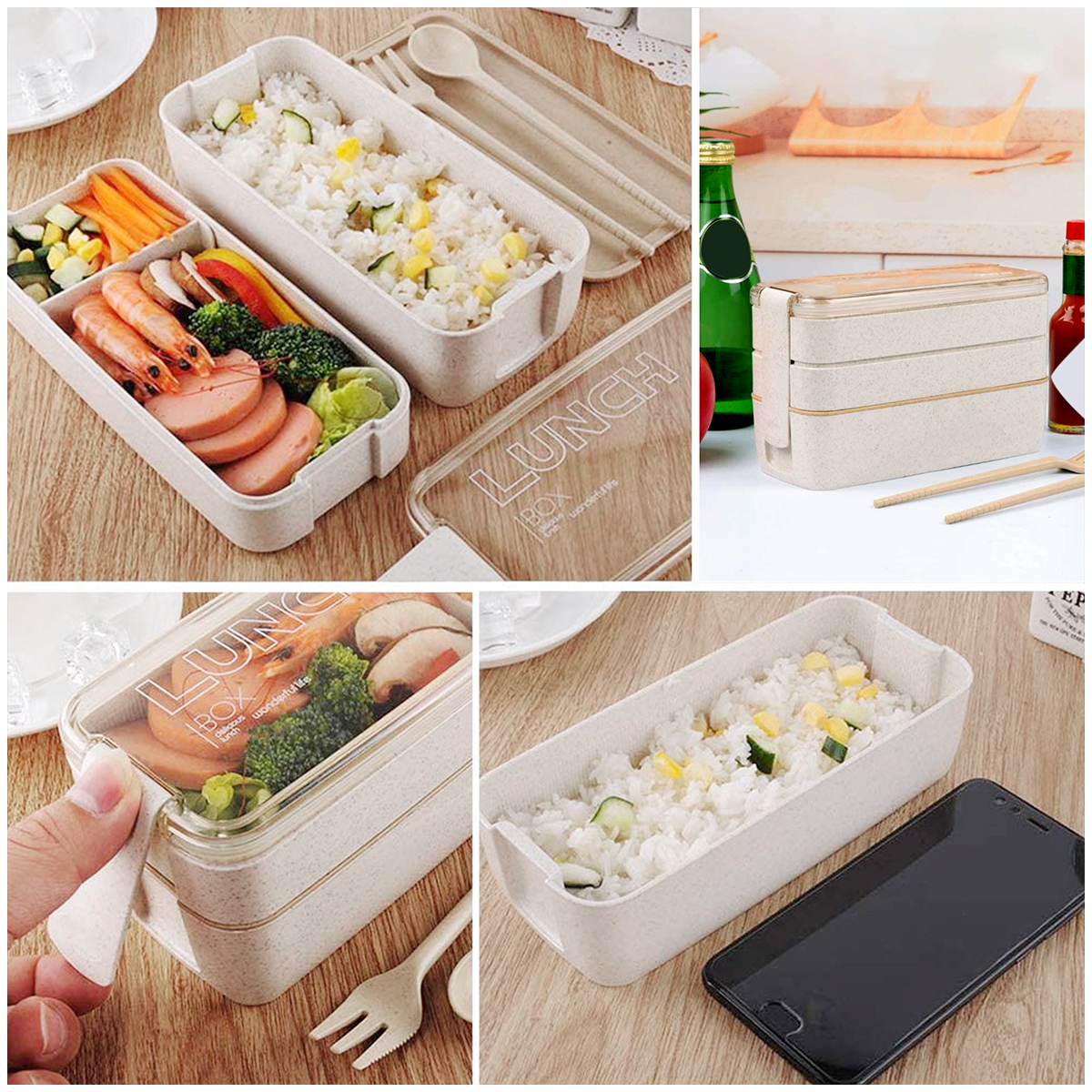 3-In-1 Eco-Friendly Bento Box