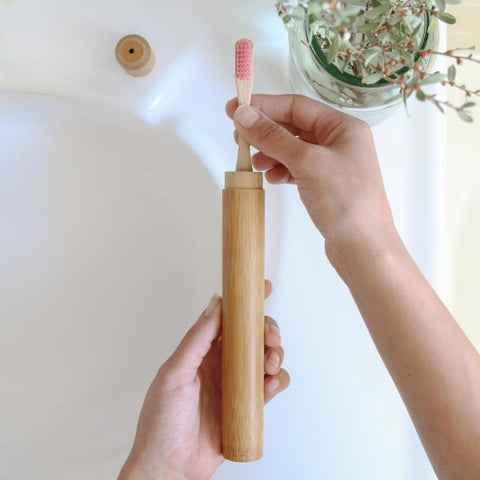 Natural Bamboo Toothbrush Travel Case