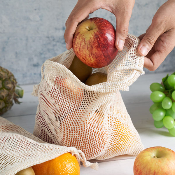 3Pcs Durable Cotton Mesh String Bag Set