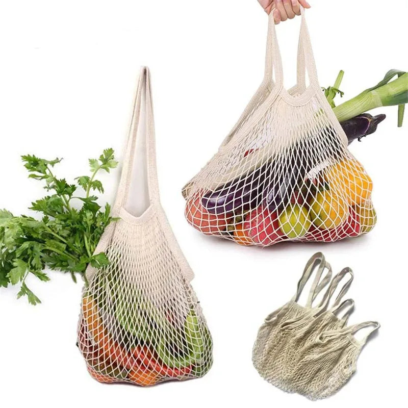 3Pcs Durable Cotton Mesh String Bag Set