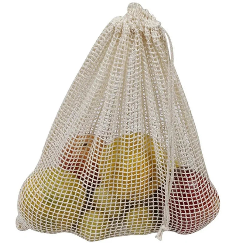 3Pcs Durable Cotton Mesh String Bag Set
