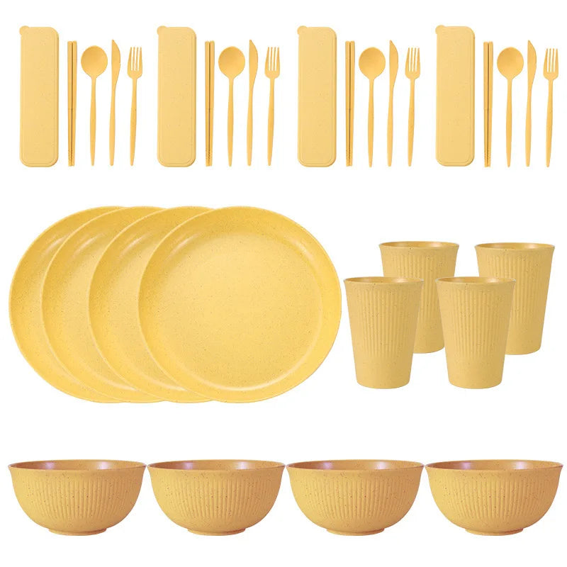 36Pcs Eco Friendly Tableware Set