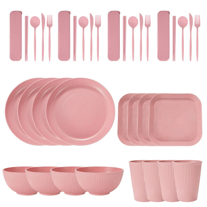 36Pcs Eco Friendly Tableware Set