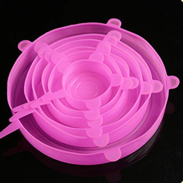 6Pcs Reusable Silicone Food Cover Lid Set