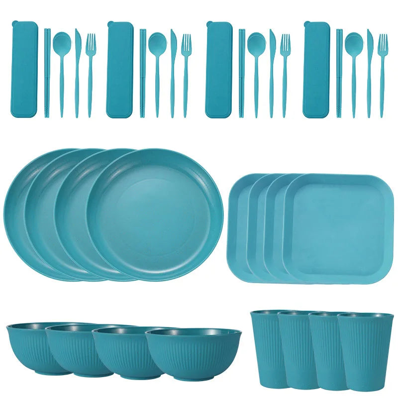 36Pcs Eco Friendly Tableware Set