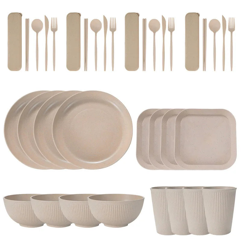 36Pcs Eco Friendly Tableware Set