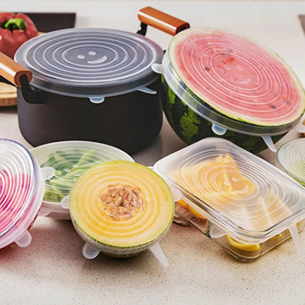 6Pcs Reusable Silicone Food Cover Lid Set