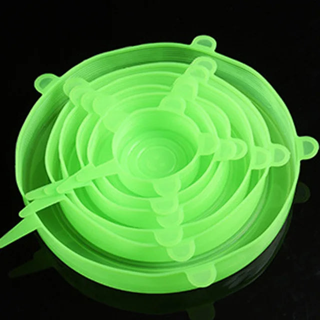 6Pcs Reusable Silicone Food Cover Lid Set