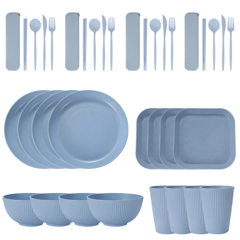 36Pcs Eco Friendly Tableware Set