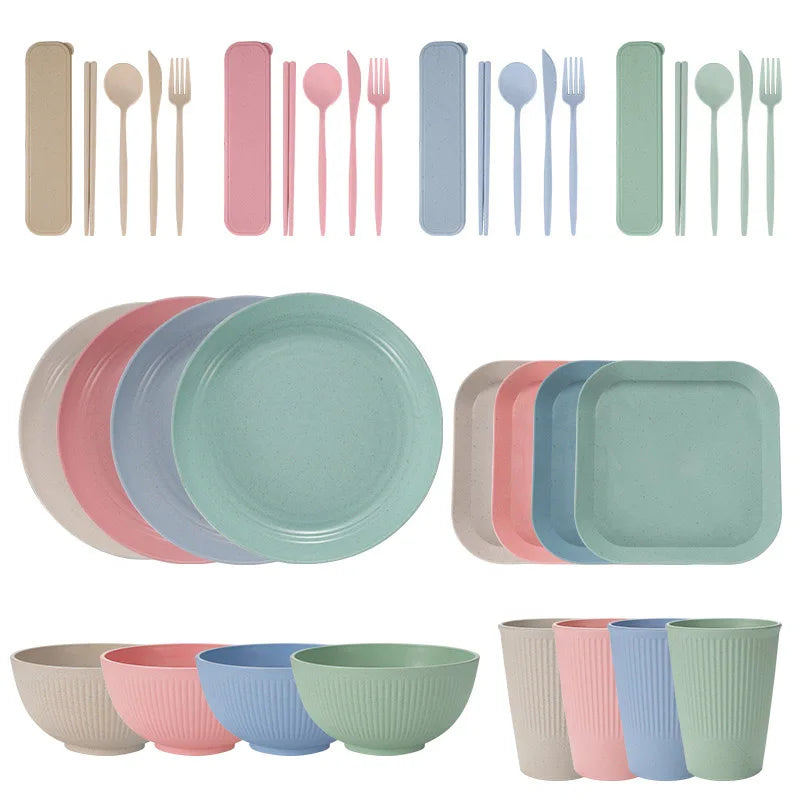 36Pcs Eco Friendly Tableware Set