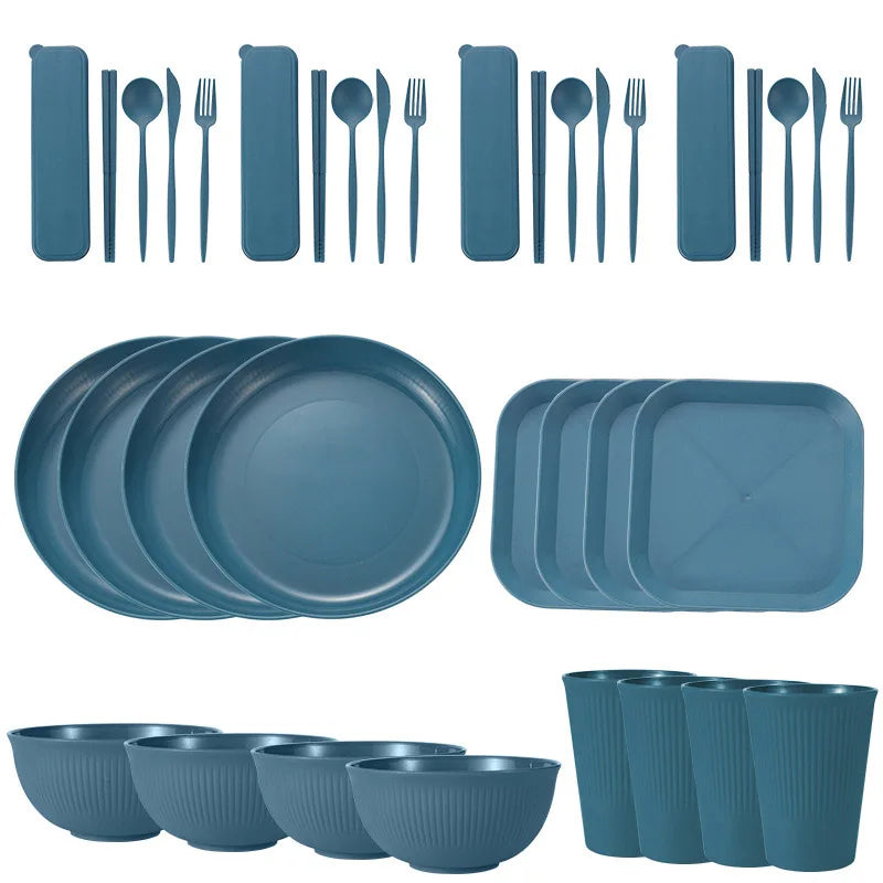 36Pcs Eco Friendly Tableware Set