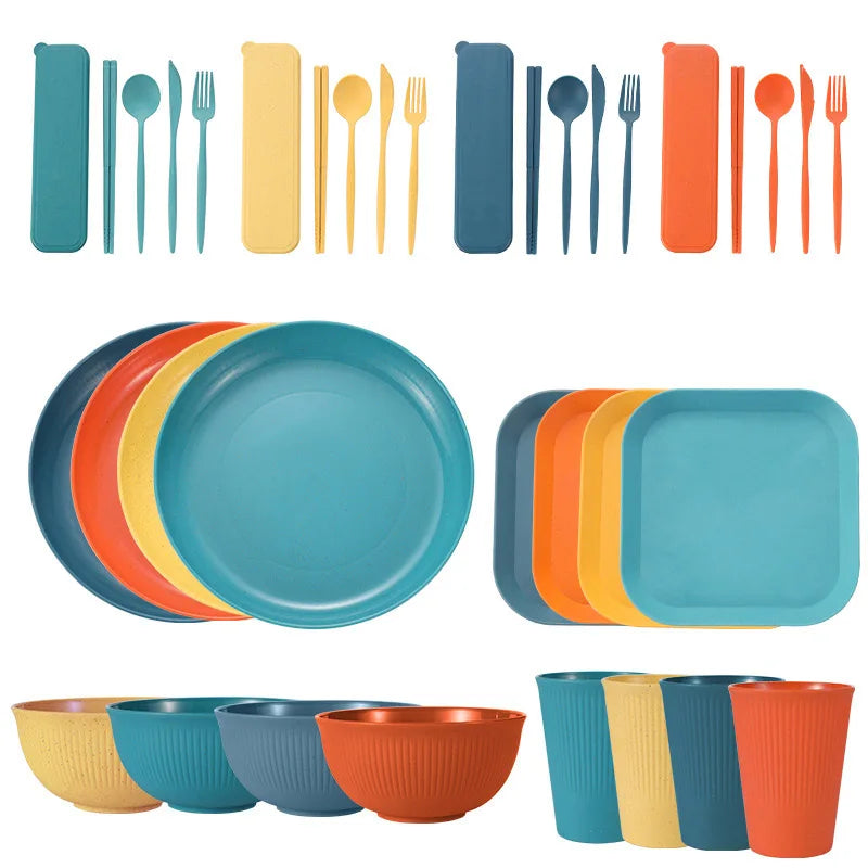 36Pcs Eco Friendly Tableware Set