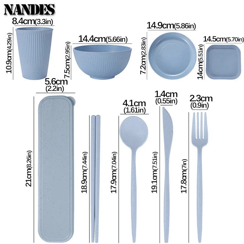 36Pcs Eco Friendly Tableware Set