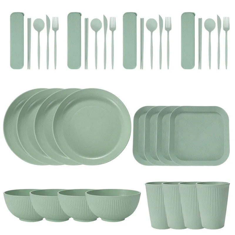 36Pcs Eco Friendly Tableware Set