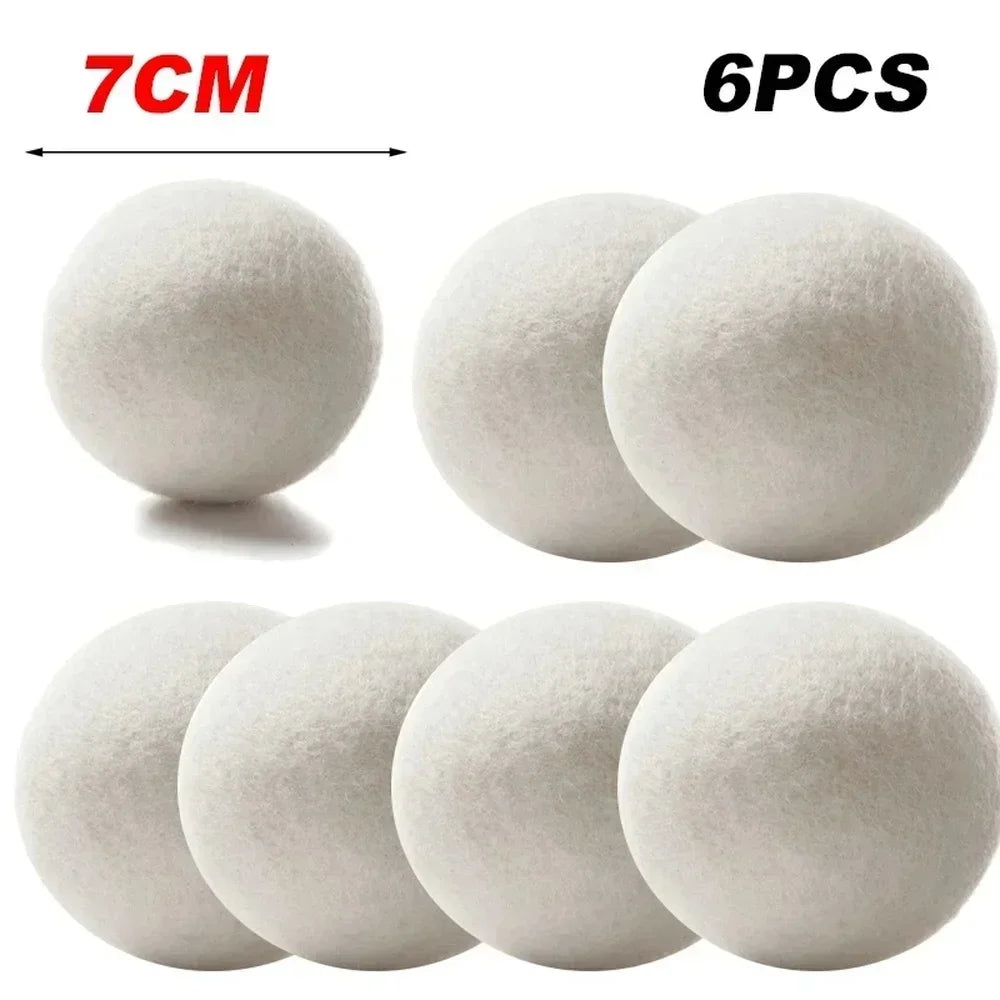 6Pcs Natural Wool Laundry Ball Set