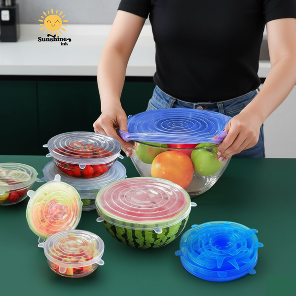 6Pcs Reusable Silicone Food Cover Lid Set