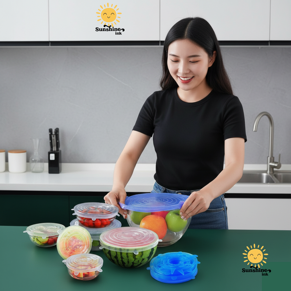 6Pcs Reusable Silicone Food Cover Lid Set